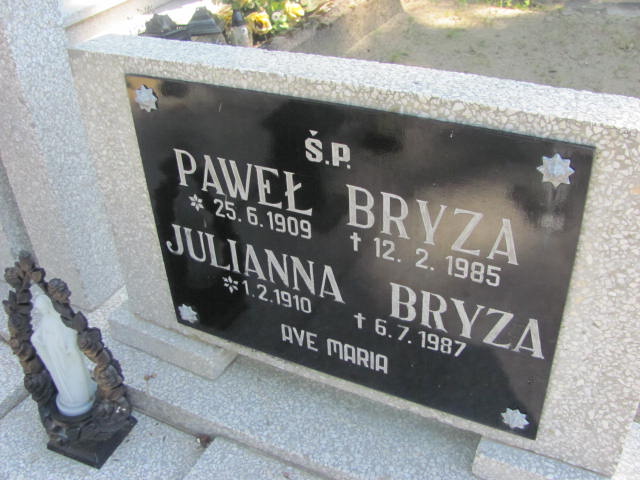 Julianna Bryza 1910 Trzciel - Grobonet - Wyszukiwarka osób pochowanych